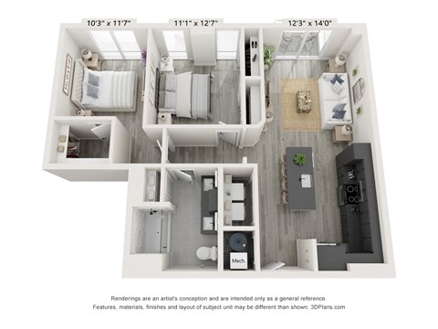 a 1 bedroom floor plan  sierra  2100 sq ft